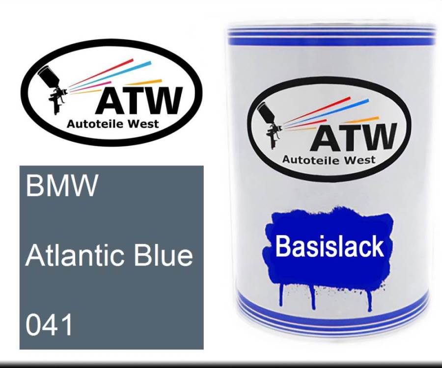 BMW, Atlantic Blue, 041: 500ml Lackdose, von ATW Autoteile West.